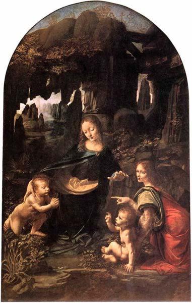 LEONARDO da Vinci Virgin of the Rocks France oil painting art